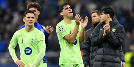 برشلونه بعد نهاية المباراة أمام إنتر ميلان