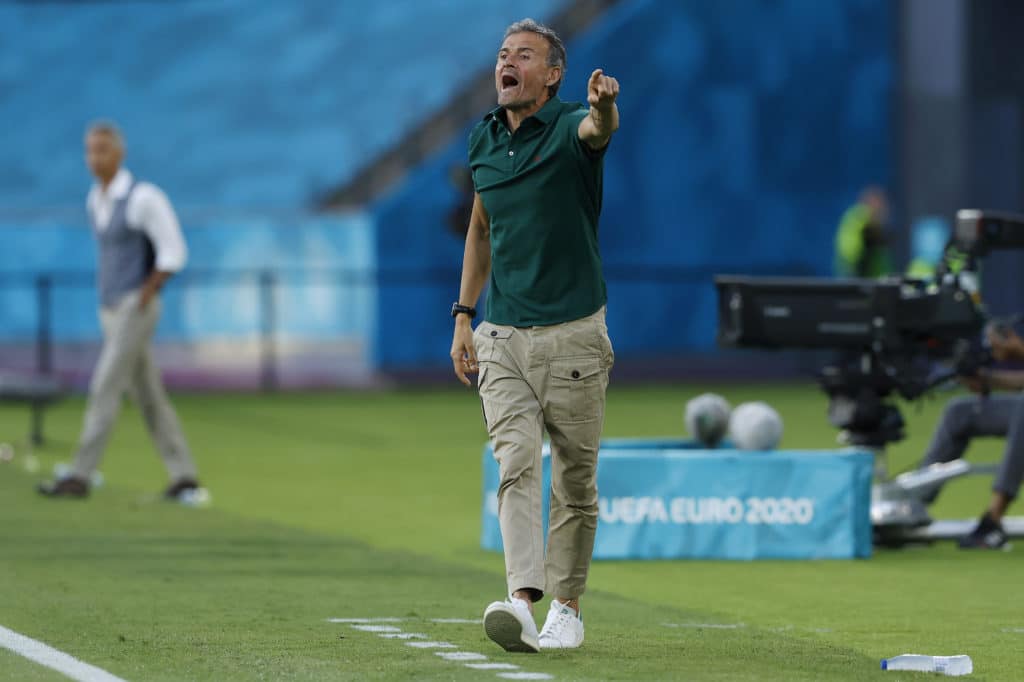 Luis Enrique celebrando con el PSG