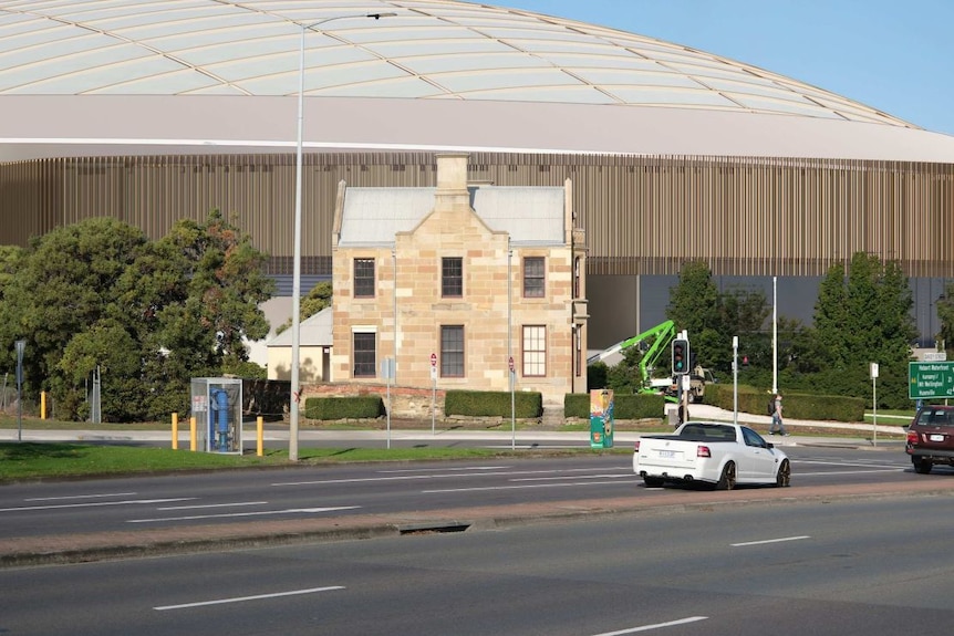Visualisierung des Macquarie Point Stadions in Tasmanien