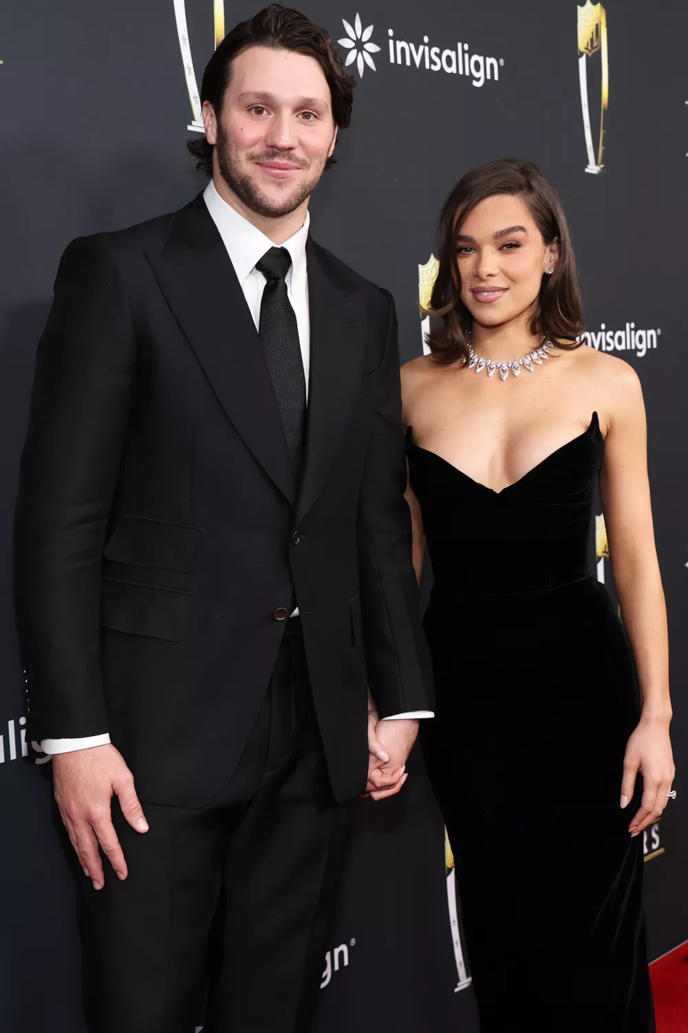 Hailee Steinfeld attends an NFL event with Josh Allen