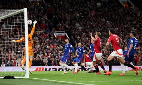 Manchester United players celebrating after the Athletic Bilbao match in the Europa League semi-final