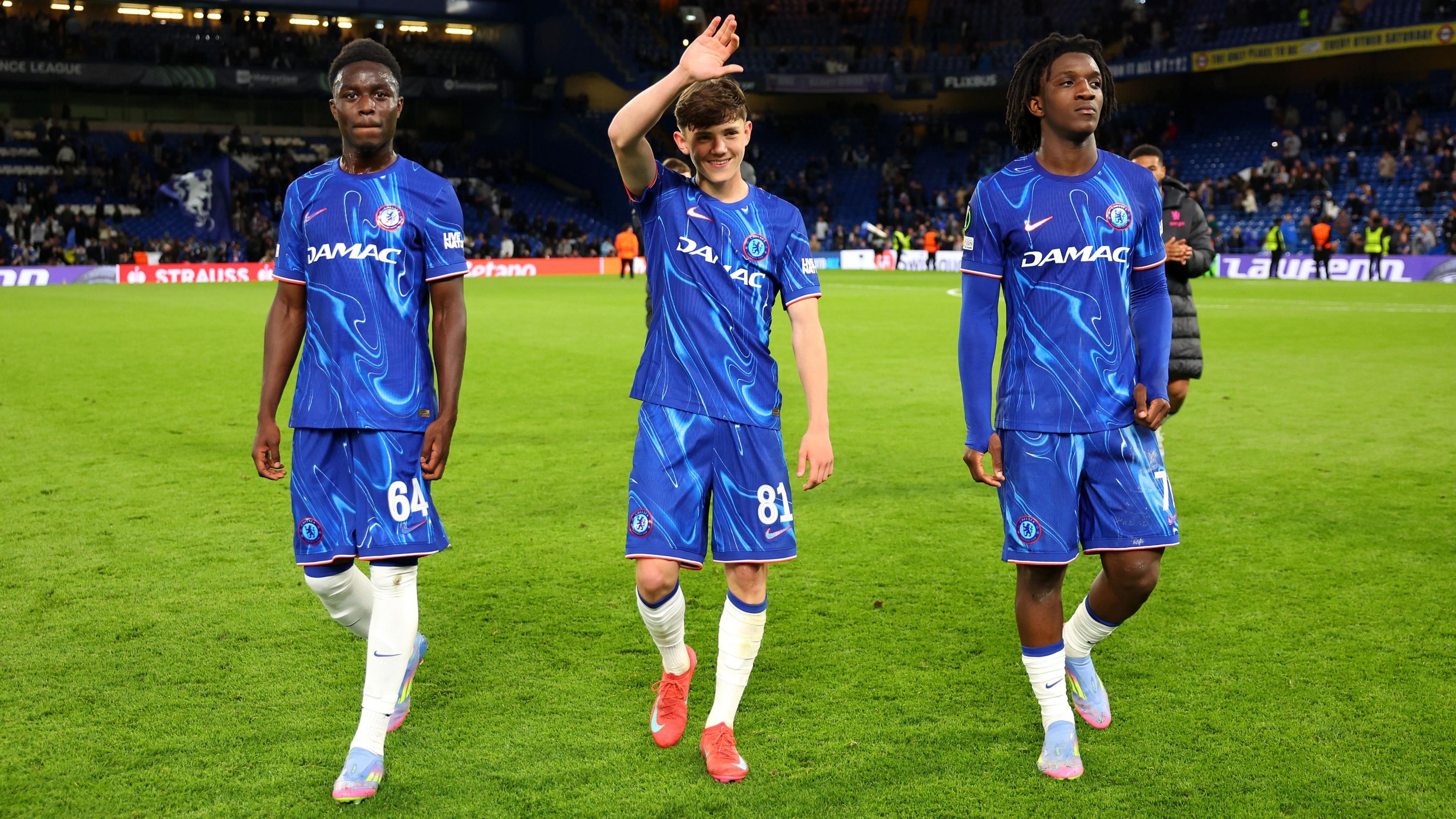 Kiernan Dewsbury-Hall scores for Chelsea against Djurgården in the UEFA Conference League semi-final