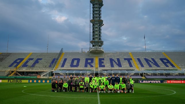 Celebración del Real Betis tras conseguir el pase a la final de la Conference League