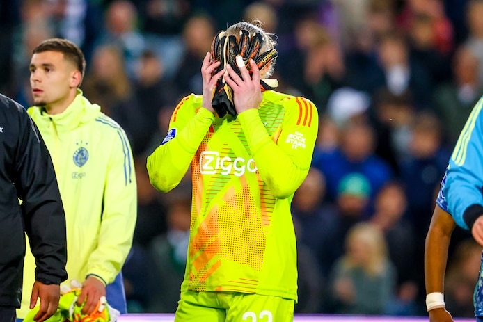 Ajax speler juicht na doelpunt tegen Groningen