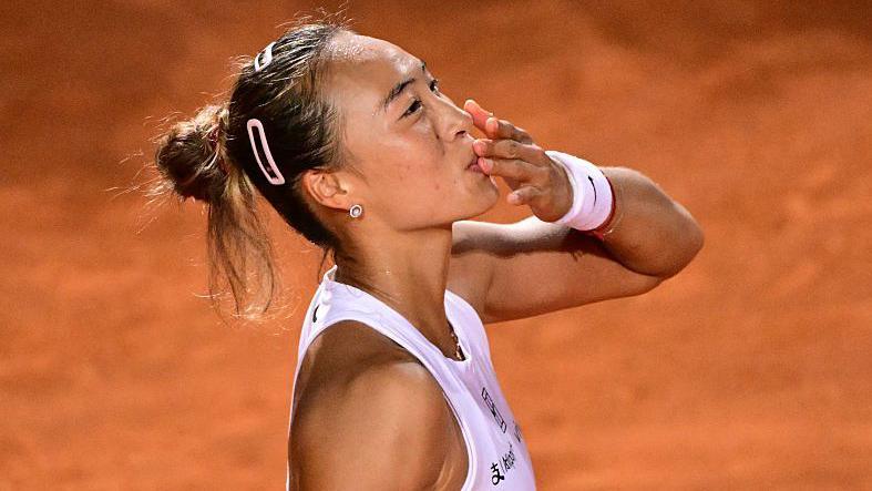 Aryna Sabalenka in action at the Italian Open