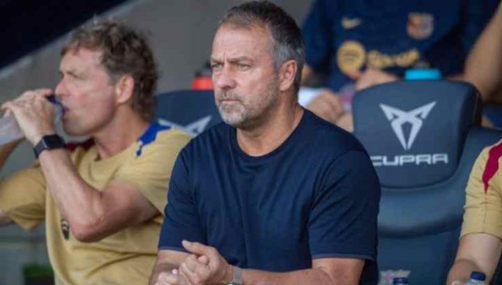 Festeggiamenti dei giocatori del barca per la conquista della Liga