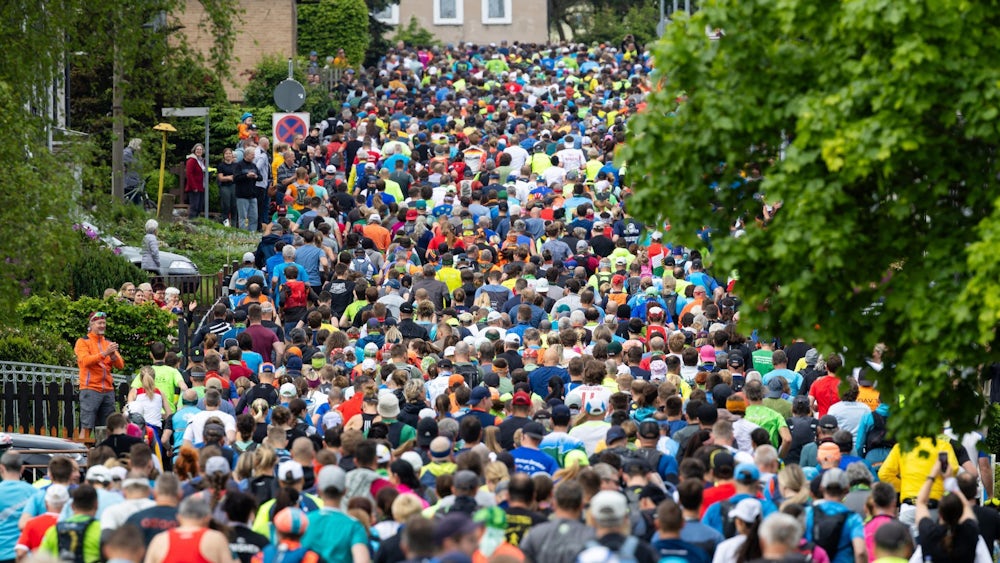 Läufer beim Rennsteiglauf 2025 auf dem Rennsteig