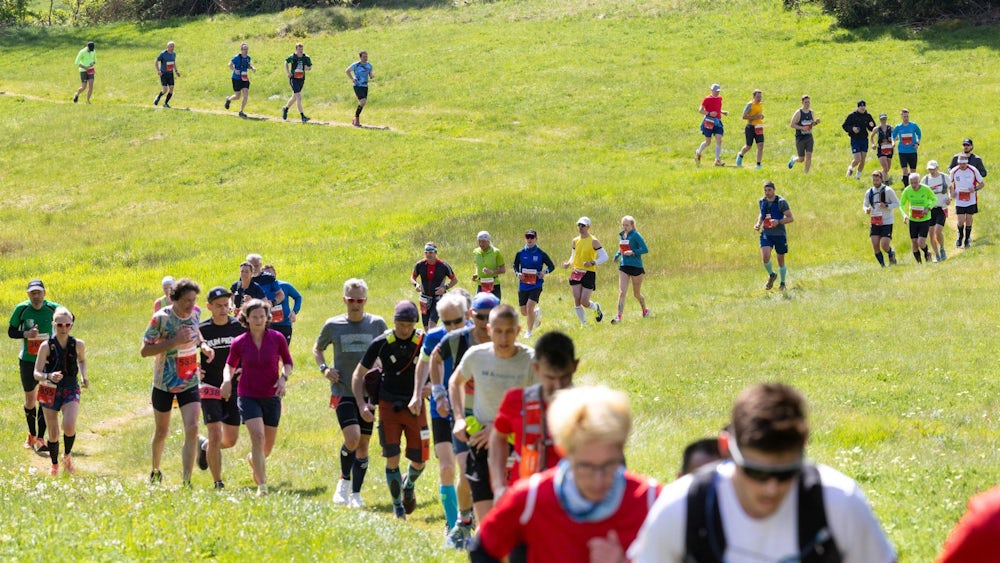 Läufer beim Rennsteiglauf 2025 durch den Thüringer Wald
