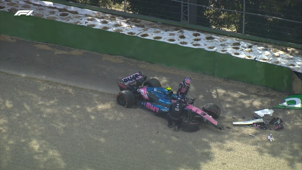 Yuki Tsunoda Unfall während des Formel 1 Qualifying in Imola