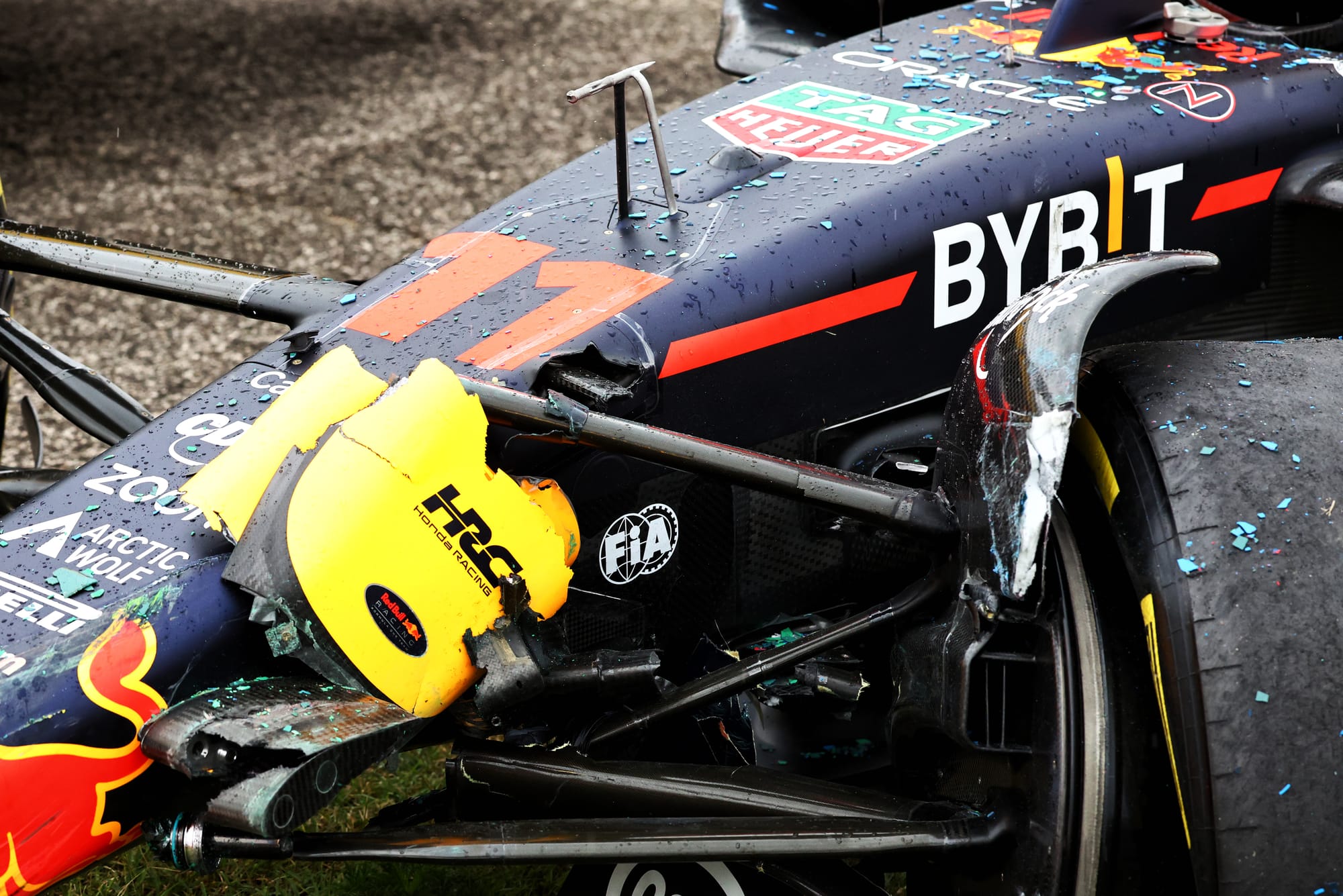 Tsunoda's Red Bull F1 car after the Imola crash
