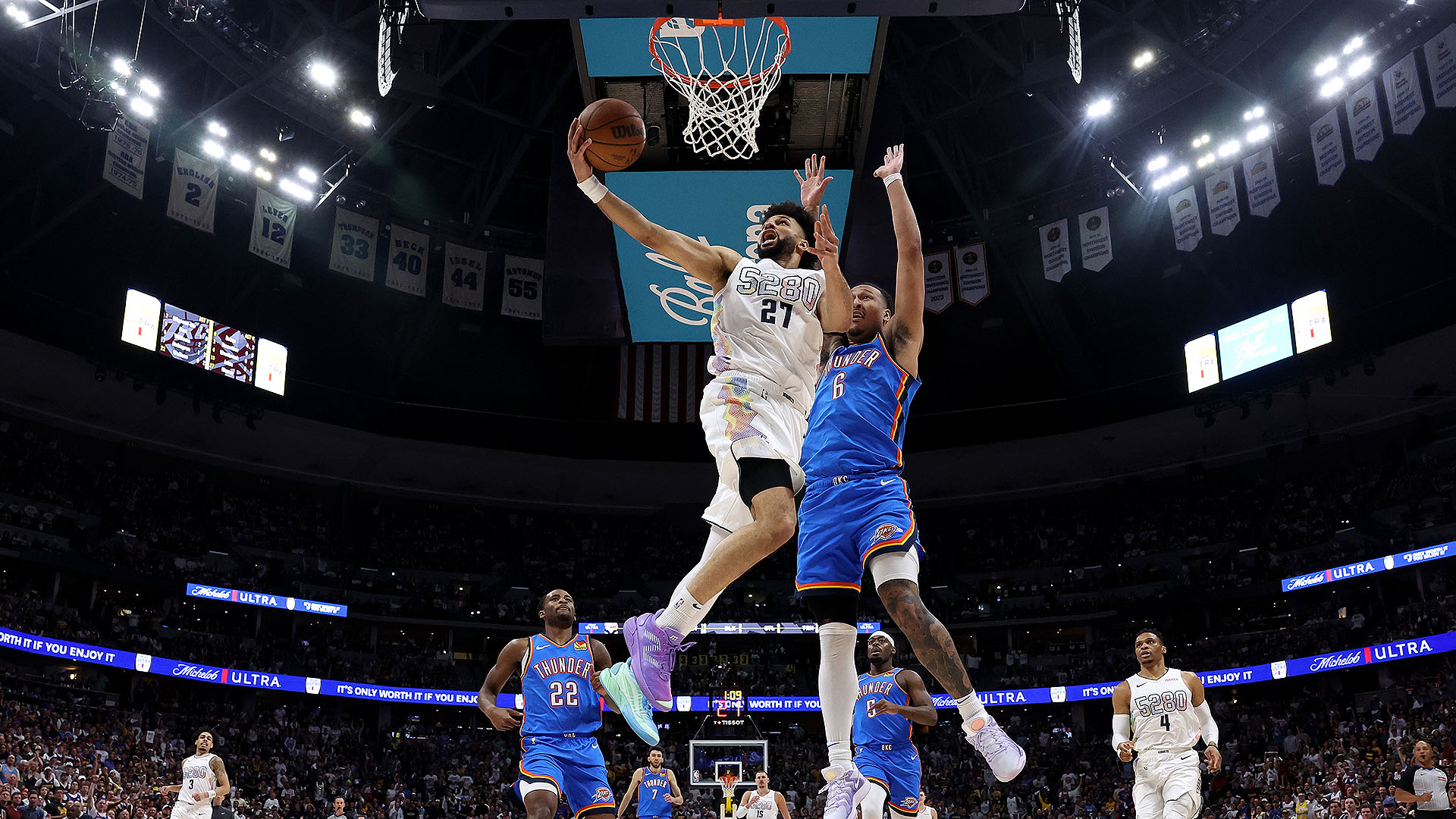 NBA Live showdown between Nuggets and Thunder in Game 7