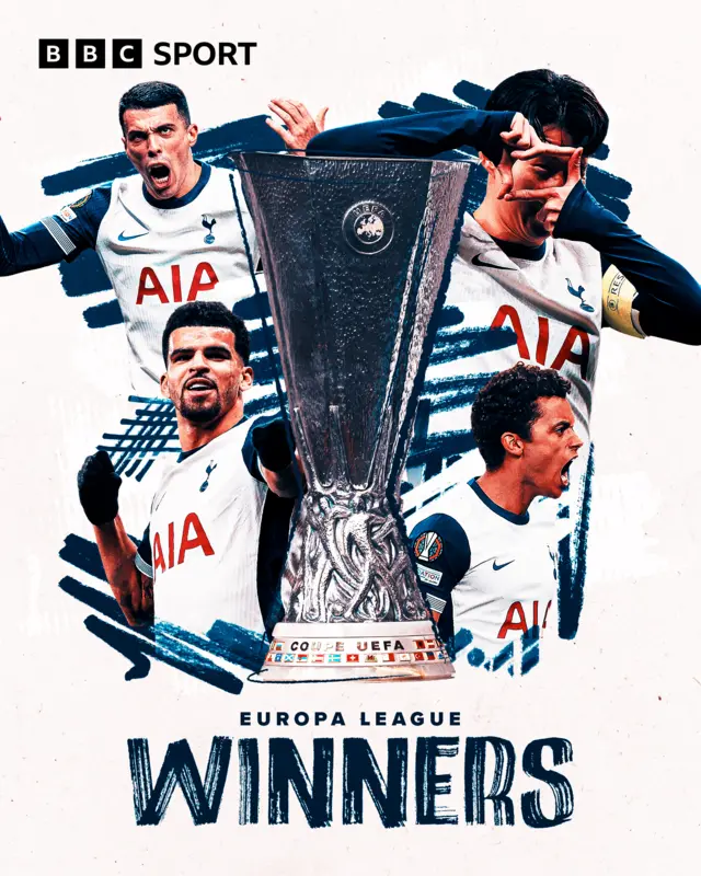 Celebration after Tottenham's Europa League win