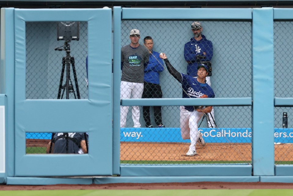 Shohei Ohtani in Dodgers uniform, MLB superstar stepping up to bat