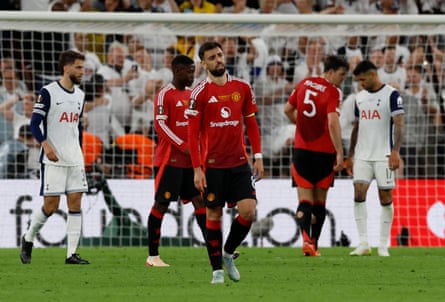Tottenham celebrate after securing the Europa League title against Manchester United